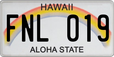 HI license plate FNL019