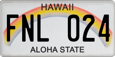 HI license plate FNL024