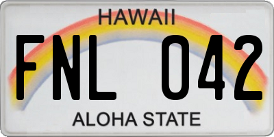 HI license plate FNL042