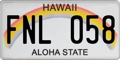 HI license plate FNL058
