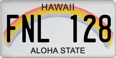 HI license plate FNL128