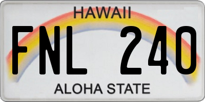 HI license plate FNL240