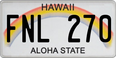 HI license plate FNL270