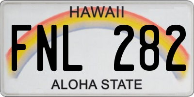 HI license plate FNL282