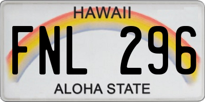 HI license plate FNL296