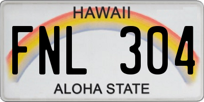 HI license plate FNL304