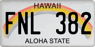 HI license plate FNL382