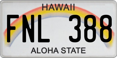 HI license plate FNL388