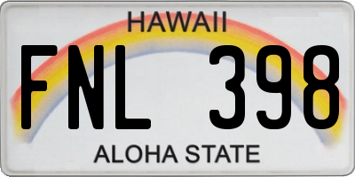 HI license plate FNL398