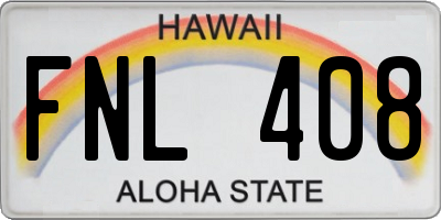 HI license plate FNL408