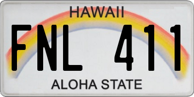 HI license plate FNL411