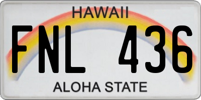 HI license plate FNL436