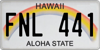 HI license plate FNL441