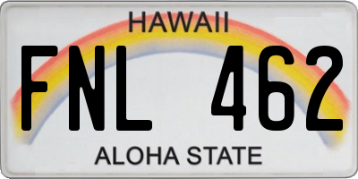 HI license plate FNL462