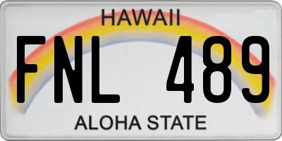 HI license plate FNL489
