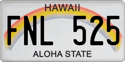 HI license plate FNL525