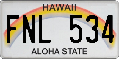 HI license plate FNL534