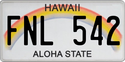 HI license plate FNL542