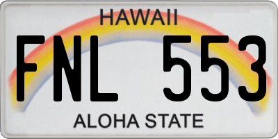 HI license plate FNL553