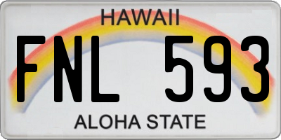 HI license plate FNL593