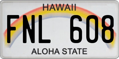 HI license plate FNL608