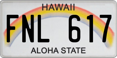 HI license plate FNL617