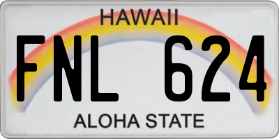 HI license plate FNL624