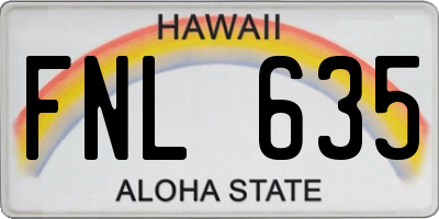 HI license plate FNL635