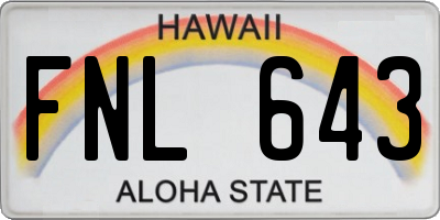 HI license plate FNL643
