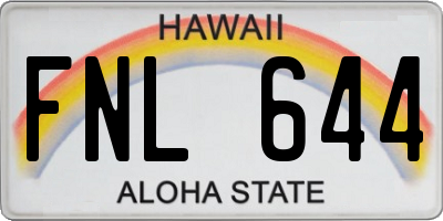 HI license plate FNL644