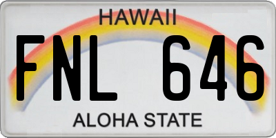 HI license plate FNL646