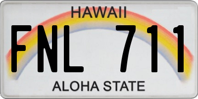 HI license plate FNL711