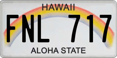 HI license plate FNL717