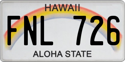 HI license plate FNL726