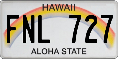 HI license plate FNL727