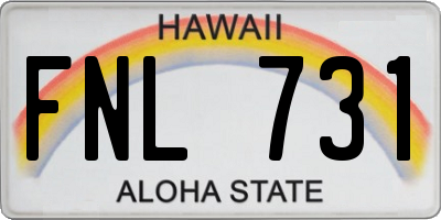 HI license plate FNL731