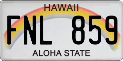 HI license plate FNL859