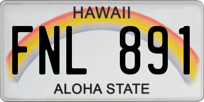 HI license plate FNL891