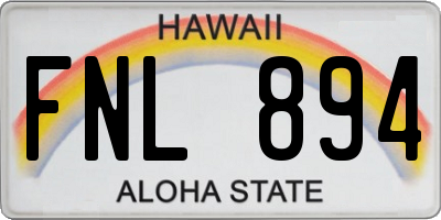 HI license plate FNL894
