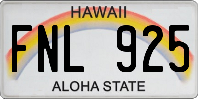 HI license plate FNL925