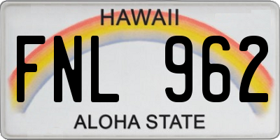 HI license plate FNL962