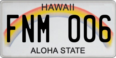 HI license plate FNM006