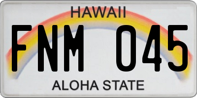 HI license plate FNM045