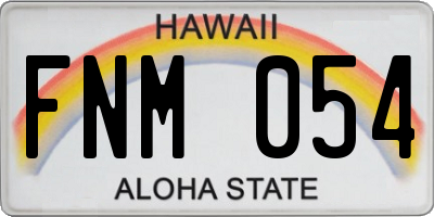 HI license plate FNM054