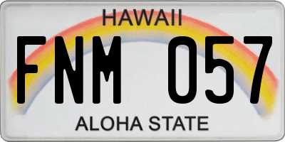 HI license plate FNM057