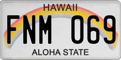 HI license plate FNM069