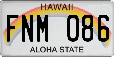 HI license plate FNM086