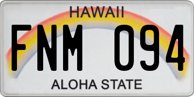 HI license plate FNM094