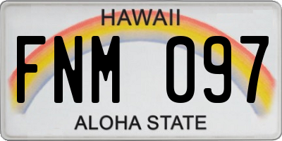 HI license plate FNM097