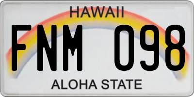 HI license plate FNM098